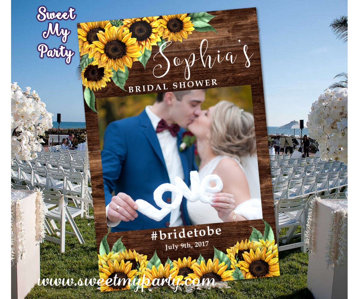 Sunflowers Wedding photo booth props frame,Sunflowers Bridal Shower photo booth props frame,(44w)